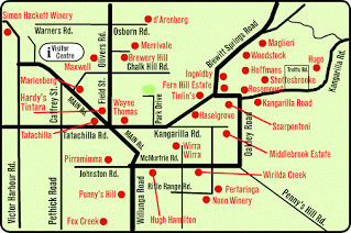 McLaren Vale SA Wine region map detailed